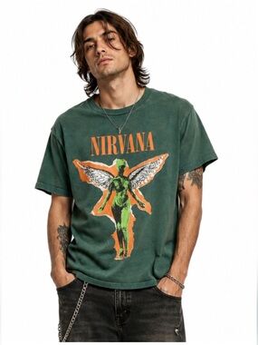 Nirvana Shirt L Grunge Green